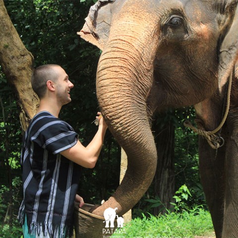 James Henderson with an elephant